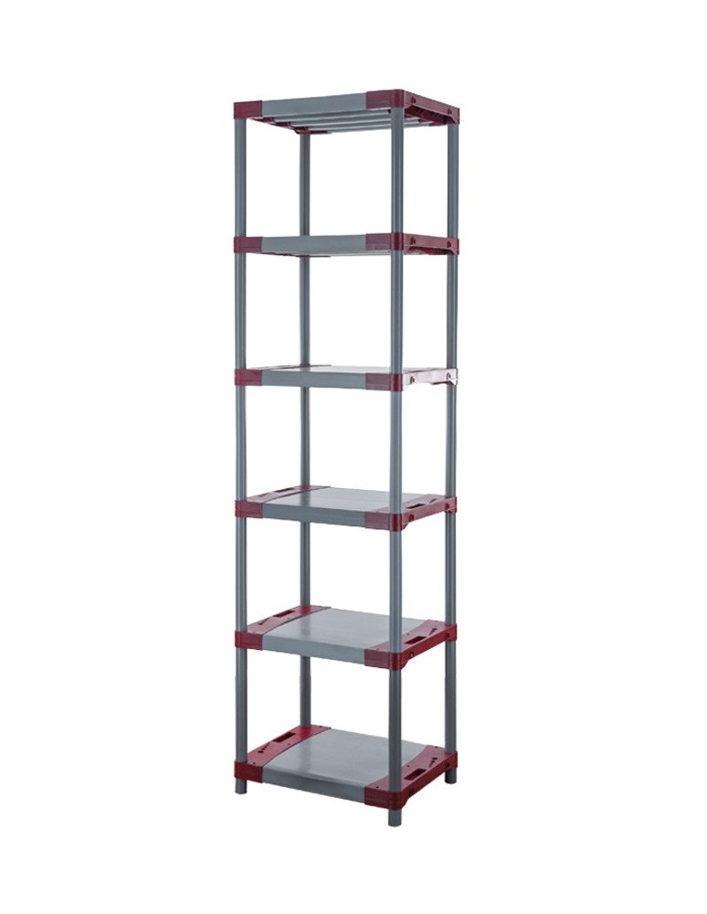 Kellerregale/Garagenregale - Plastikregal Kunststoffregal Steckregal  Jupiter-6-60 (222x60x46), 6 Böden, ROT - product new.modo24.de 1