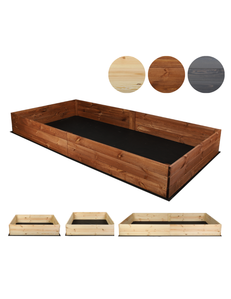 Blumenkasten und Hochbeete - Hochbeet Pflanzkasten Blumenkasten Gemüsebeet Holz Garten ZP06/27x203x100 cm/Kiefernholz gebeizt  Braun - product new.modo24.de 1