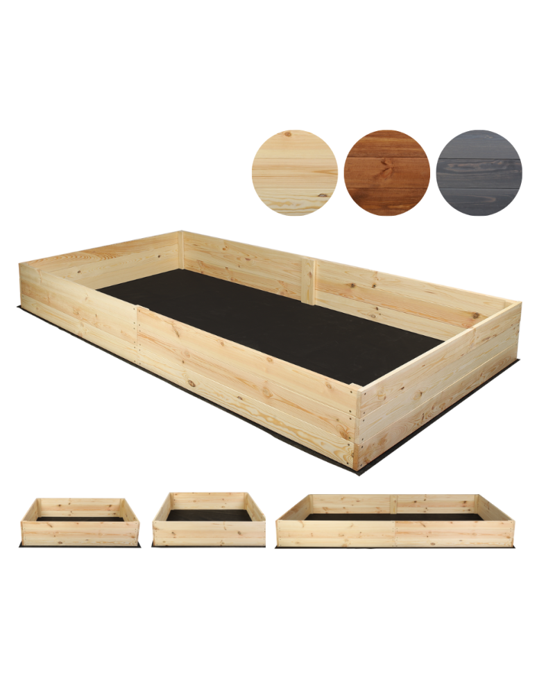 Blumenkasten und Hochbeete - Hochbeet Pflanzkasten Blumenkasten Gemüsebeet Holz Garten ZP06/27x203x117 cm/Kiefernholz Unbehandelt - product new.modo24.de 1