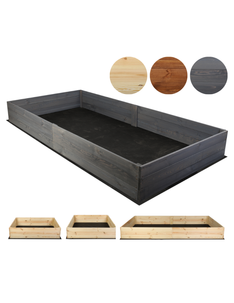 Blumenkasten und Hochbeete - Hochbeet Pflanzkasten Blumenkasten Gemüsebeet Holz Garten ZP06/27x237x117 cm/Kiefernholz gebeizt  GRAU - produkt new.modo24.de 1