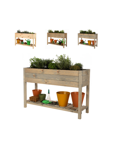Hochbeet aus  Kiefernholz, Serie OBM, HxBxT, 78x118x40 cm/gebeizt in Grau