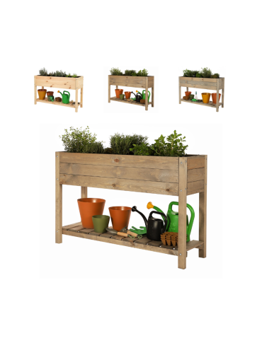 Hochbeet aus  Kiefernholz, Serie OBM, HxBxT, 78x118x40 cm/gebeizt in Braun