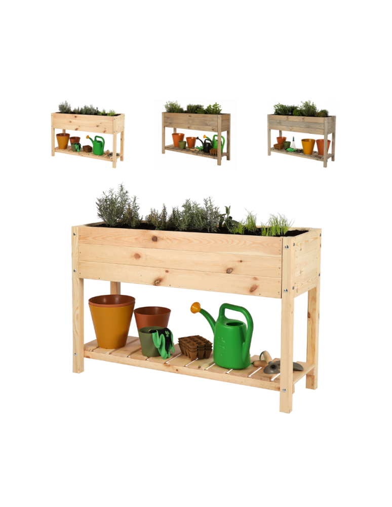 Blumenkasten und Hochbeete - Hochbeet aus  Kiefernholz, Serie OBM, HxBxT, 78x118x40 cm/unbehandelt - product new.modo24.de 1