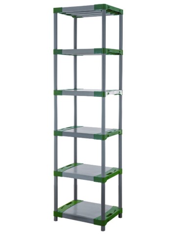 Plastikregal Kunststoffregal Steckregal  Jupiter-6-60 (222x60x46), 6 Böden, GRAU