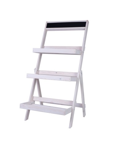 Blumentreppe Blumenregal Etagere aus Kiefernholz, HxBxT, RDEZ_100X52X52_WHPT  /gebeizt in Weiß - product 2