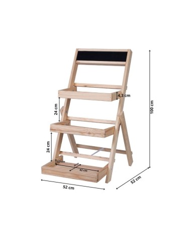 Blumentreppe Blumenregal Etagere aus Kiefernholz, HxBxT, RDEZ_100X52X52_NAPT  /unbehandelt - product 2