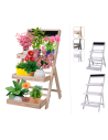 Blumentreppe Blumenregal Etagere aus Kiefernholz, HxBxT, RDEZ_070X39X48_NAPT  /unbehandelt