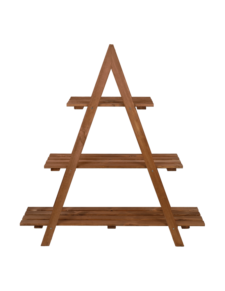 Blumenkasten und Hochbeete - Blumentreppe Pflanzentreppe Etagenregal Blumenregal Gartenregal aus Holz, RP1_107X101X26_R0K1/gebeizt Braun - product new.modo24.de 2