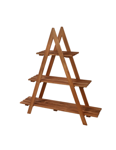 Blumenkasten und Hochbeete - Blumentreppe Pflanzentreppe Etagenregal Blumenregal Gartenregal aus Holz, RP1_107X101X26_R0K1/gebeizt Braun - product 3