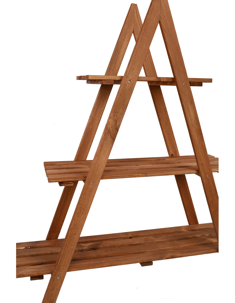 Blumenkasten und Hochbeete - Blumentreppe Pflanzentreppe Etagenregal Blumenregal Gartenregal aus Holz, RP1_107X101X26_R0K1/gebeizt Braun - product new.modo24.de 5