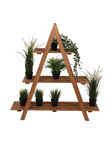 Blumenkasten und Hochbeete - Blumentreppe Pflanzentreppe Etagenregal Blumenregal Gartenregal aus Holz, RP1_107X101X26_R0K1/gebeizt Braun - product 6