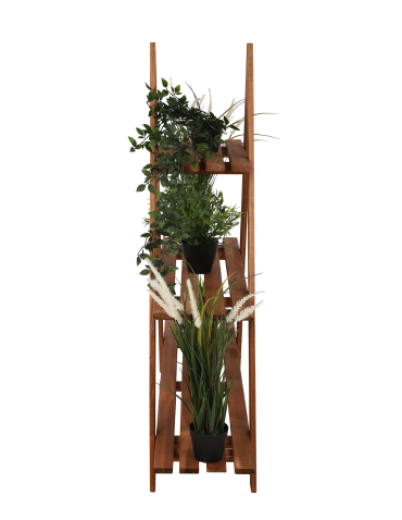 Blumenkasten und Hochbeete - Blumentreppe Pflanzentreppe Etagenregal Blumenregal Gartenregal aus Holz, RP1_107X101X26_R0K1/gebeizt Braun - product 8