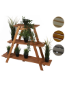 Blumentreppe Pflanzentreppe Etagenregal Blumenregal Gartenregal aus Holz, RP1_79X101X26_RCK1/gebeizt Braun