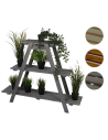 Blumentreppe Pflanzentreppe Etagenregal Blumenregal Gartenregal aus Holz, RP1_79X101X26_SCF1/gebeizt Grau