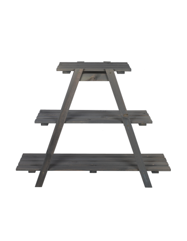 Blumentreppe Pflanzentreppe Etagenregal Blumenregal Gartenregal aus Holz, RP1_79X101X26_SCF1/gebeizt Grau - product 2