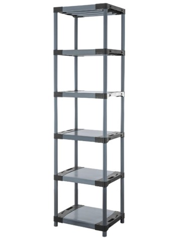 Plastikregal Kunststoffregal Steckregal  Jupiter-6-70 (222x70x46), 6 Böden, GRAU