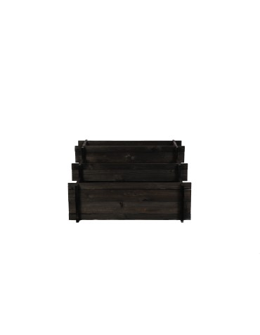 3-stufige Hochbeet Pflanzkasten Blumenkasten Gemüsebeet Holz Garten, ZP04_078X075_BLK1 cm/Kiefernholz gebeizt in Schwarz - product 2
