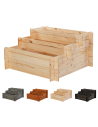 3-stufige Hochbeet Pflanzkasten Blumenkasten Gemüsebeet Holz Garten, ZP04_078X075_NAK1 cm/Kiefernholz Unbehandelt