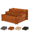 3-stufige Hochbeet Pflanzkasten Blumenkasten Gemüsebeet Holz Garten, ZP04_100X075_BRK1 cm/Kiefernholz gebeizt in Braun