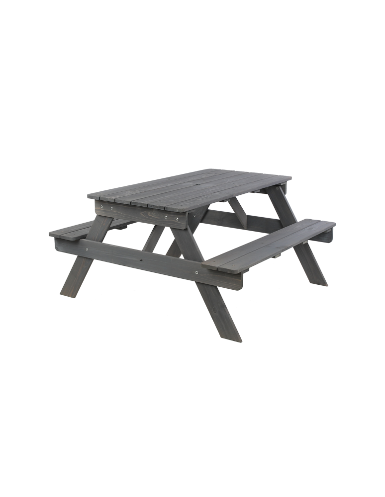 Gartenmöbel und Bänke - Picknicktisch Kindertisch Gartentisch für Kinder, mit Loch für Schirm *, SPD_1100_PAR_S0K1/gebeizt in Grau - product new.modo24.de 1