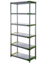 Plastikregal Kunststoffregal Steckregal  Jupiter-6-90 (222x90x46), 6 Böden, GRÜN