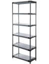 Plastikregal Kunststoffregal Steckregal  Jupiter-6-90 (222x90x46), 6 Böden, GRAU