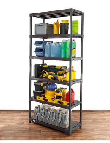 Plastikregal Kunststoffregal Steckregal  Jupiter-6-110 (222x110x46), 6 Böden, GRAU - produkt 2
