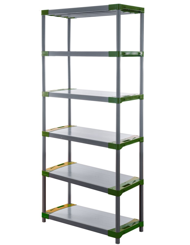 Kellerregale/Garagenregale - Plastikregal Kunststoffregal Steckregal  Jupiter-6-120 (222x120x46), 6 Böden, GRÜN - product new.modo24.de 1