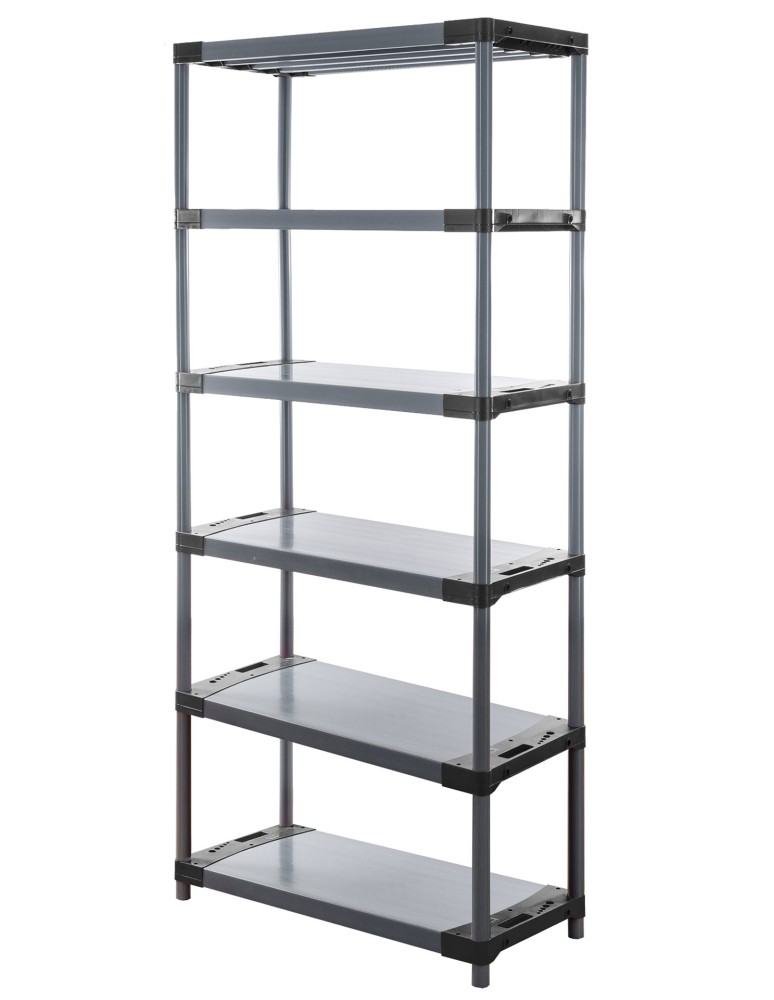 Kellerregale/Garagenregale - Plastikregal Kunststoffregal Steckregal  Jupiter-6-120 (222x120x46), 6 Böden, GRAU - product new.modo24.de 1