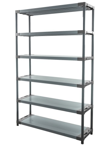 Plastikregal Kunststoffregal Steckregal  Tytan-6-140 (222x140x46), 6 Böden, GRAU