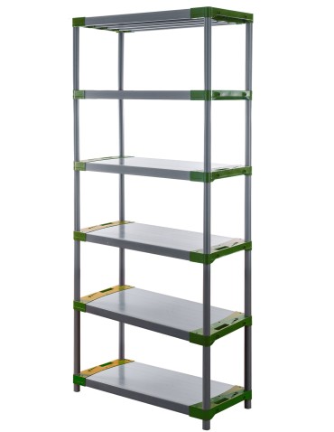 Plastikregal Kunststoffregal Steckregal  Tytan-6-140 (222x140x46), 6 Böden, GRÜN