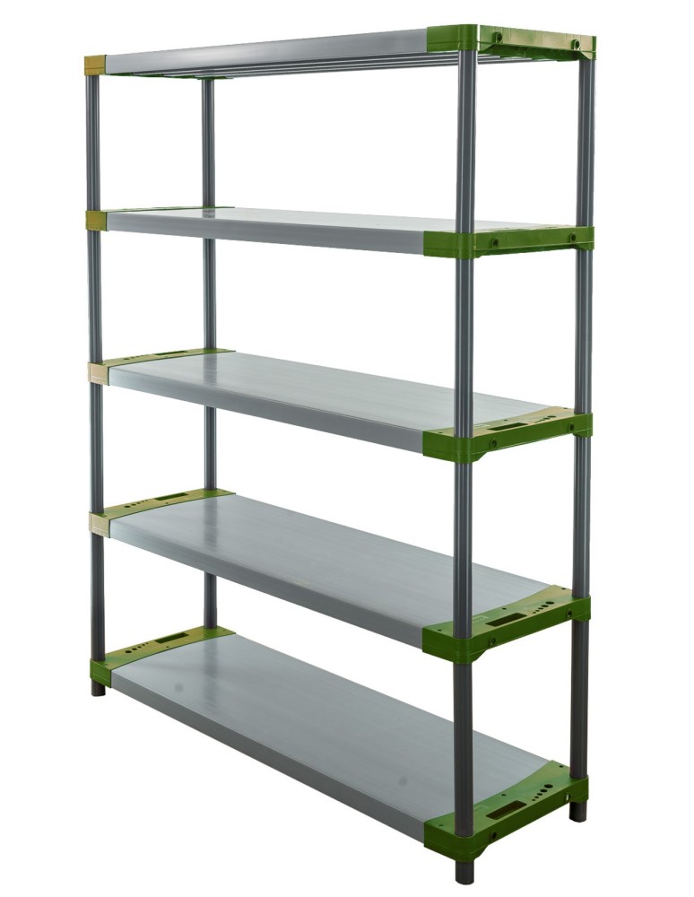 Kellerregale/Garagenregale - Plastikregal Kunststoffregal Steckregal  Tytan-6-130 (222x130x46), 6 Böden, GRÜN - product new.modo24.de 1