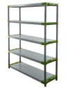 Plastikregal Kunststoffregal Steckregal  Tytan-6-130 (222x130x46), 6 Böden, GRÜN