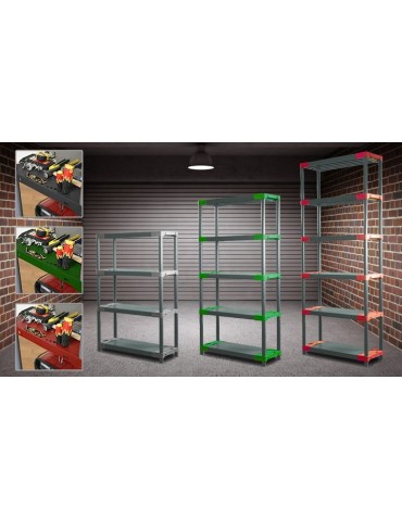 Kellerregale/Garagenregale - Plastikregal Kunststoffregal Steckregal  Tytan-6-100 (222x100x46), 6 Böden, GRAU - product 6