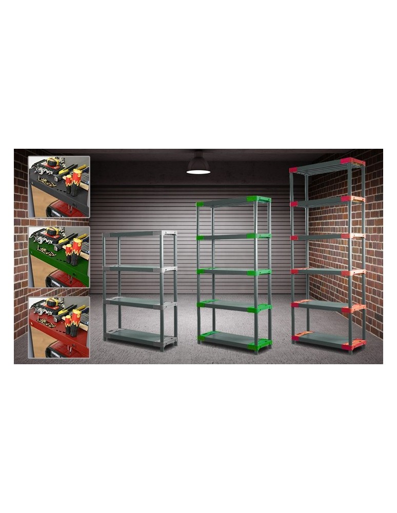 Kellerregale/Garagenregale - Plastikregal Kunststoffregal Steckregal  Tytan-6-100 (222x100x46), 6 Böden, GRAU - product new.modo24.de 6