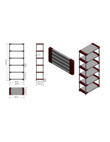 Plastikregal Kunststoffregal Steckregal  Tytan-6-90 (222x90x46), 6 Böden, GRÜN - product 2