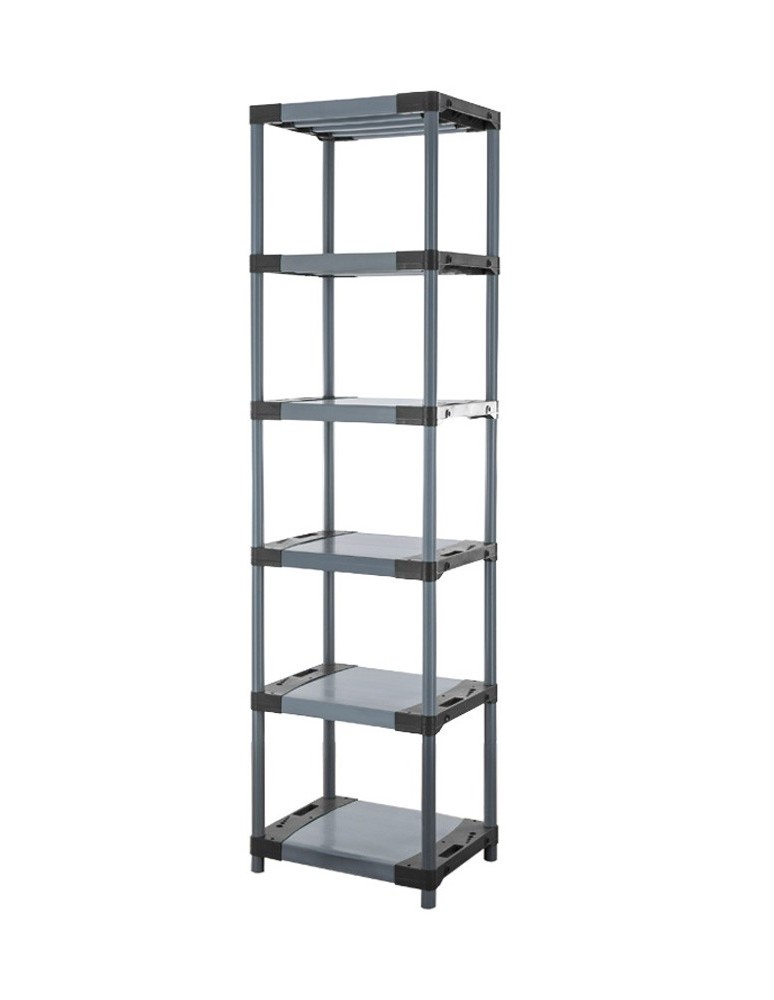 Kellerregale/Garagenregale - Plastikregal Kunststoffregal Steckregal  Tytan-6-70 (222x70x46), 6 Böden, GRAU - product new.modo24.de 1