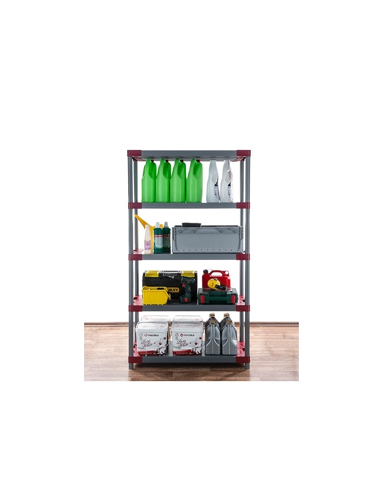 Kellerregale/Garagenregale - Plastikregal Kunststoffregal Steckregal  Tytan-5-80 (180x80x46), 5 Böden, GRAU - product new.modo24.de 1
