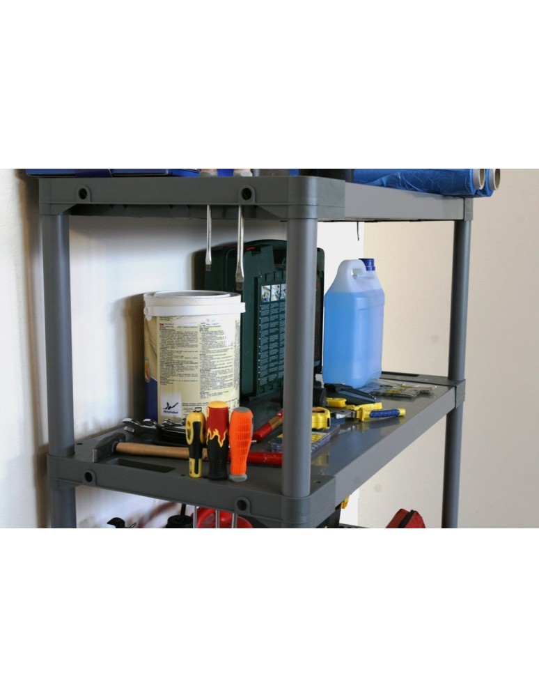 Kellerregale/Garagenregale - Plastikregal Kunststoffregal Steckregal Tytan-4-70 (138x70x46), 4 Böden, GRAU - product new.modo24.de 4