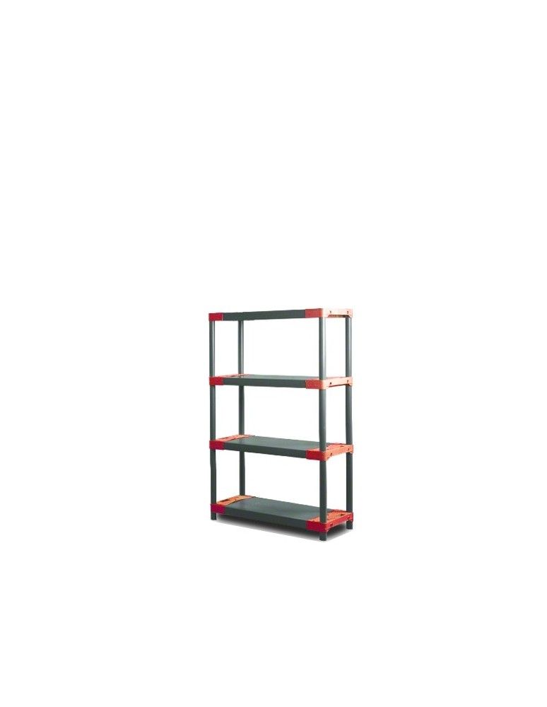 Kellerregale/Garagenregale - Plastikregal Kunststoffregal Steckregal  Tytan-4-80 (138x80x46), 4 Böden, ROT - product new.modo24.de 1