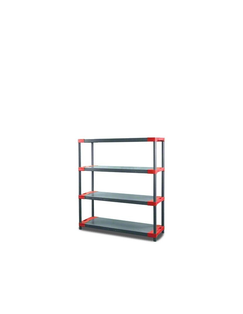 Kellerregale/Garagenregale - Plastikregal Kunststoffregal Steckregal  Tytan-4-90 (138x90x46), 4 Böden, ROT - product new.modo24.de 1