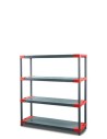 Plastikregal Kunststoffregal Steckregal  Tytan-4-90 (138x90x46), 4 Böden, ROT