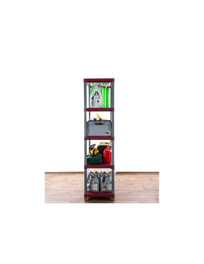Kellerregale/Garagenregale - Plastikregal Kunststoffregal Steckregal  Tytan-5-120 (180x120x46), 5 Böden, ROT - product new.modo24.de 3