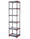 Plastikregal Kunststoffregal Steckregal  Tytan-6-60 (222x60x46), 6 Böden, ROT