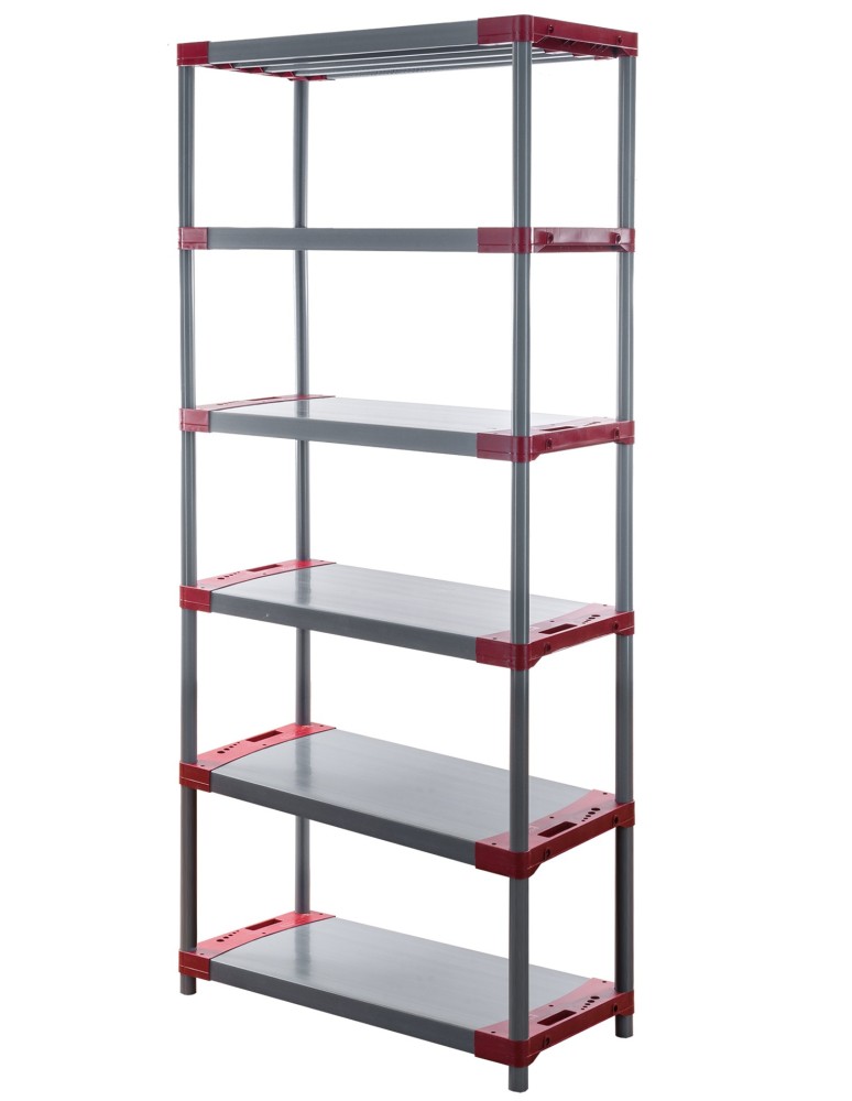 Kellerregale/Garagenregale - Plastikregal Kunststoffregal Steckregal  Tytan-6-100 (222x100x46), 6 Böden, ROT - product new.modo24.de 1