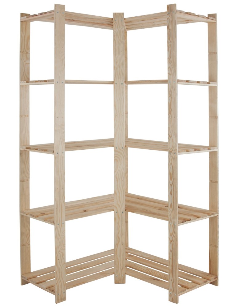 Speisekammer-Regale - Holzregal 5 Böden, 170x80x38 cm, B20R_170X085X85_N0F1, Unbehandelt - product new.modo24.de 1