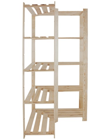 Holzregal 5 Böden, 170x80x38 cm, B20R_170X085X85_N0F1, Unbehandelt - product 2