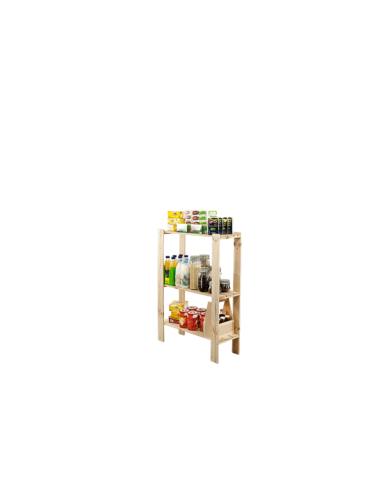 Speisekammer-Regale - Holzregal Lagerregal Kellerregal Maxi 3LP (115x80x30), 3 Massivböden, unbehandelt - product new.modo24.de 1