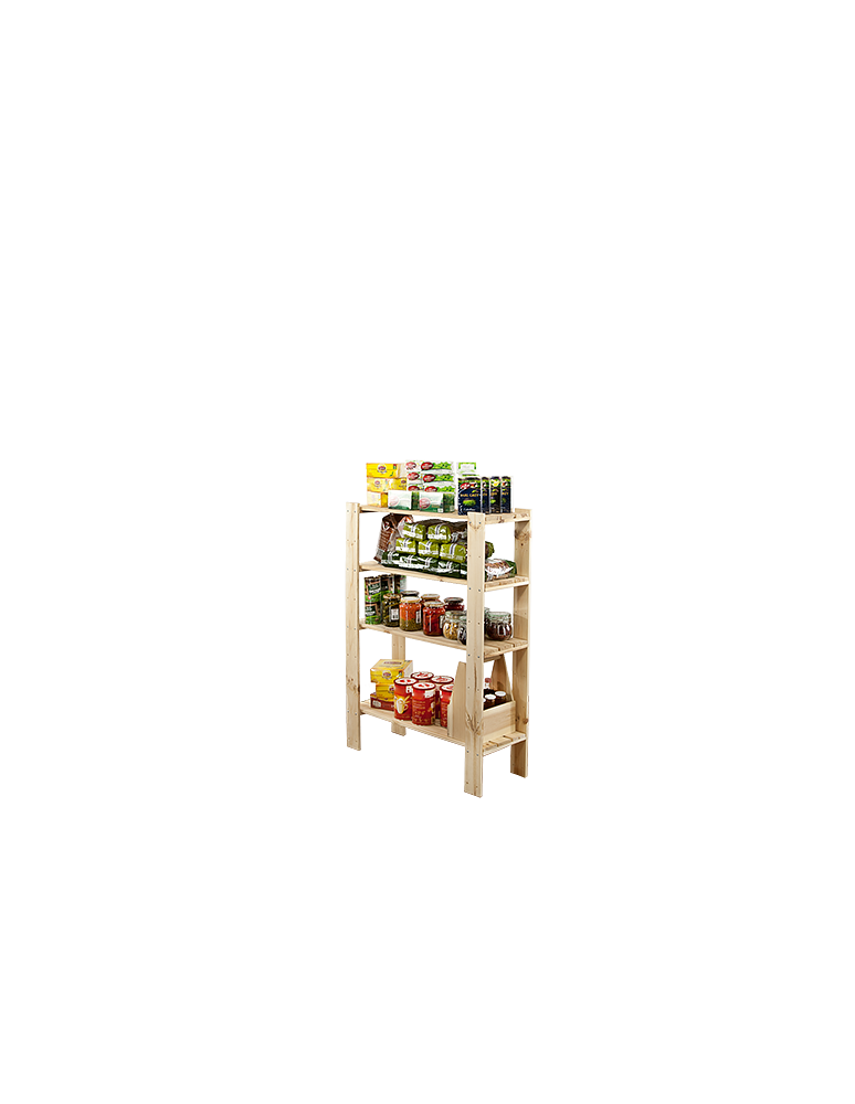 Speisekammer-Regale - Holzregal Lagerregal Kellerregal Maxi 3LP+ (115x80x30), 4 durchbrochene Böden, unbehandelt - product new.modo24.de 1