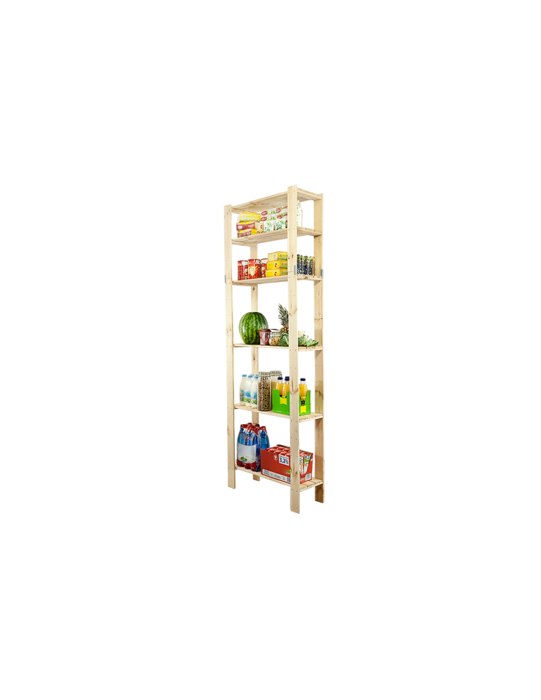 Speisekammer-Regale - Holzregal Lagerregal Kellerregal Maxi 6LP (230,4x80x30), 6 Massivböden, unbehandelt - produkt new.modo24.de 1